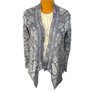 Peruvian Connection Pima Cotton Cardigan Sweater Size Medium Embroidered Boho